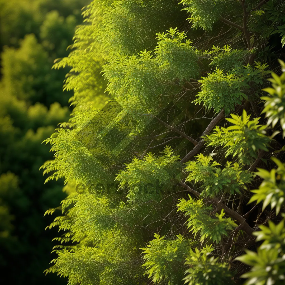 Picture of Lush Spring Forest with Vascular Trees and Shrubs