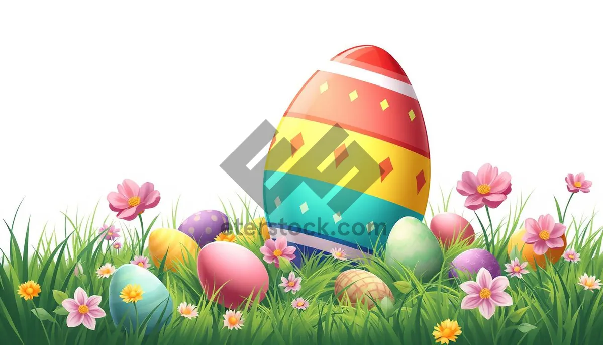 Picture of Colorful Easter Bunny Celebration Design Art.