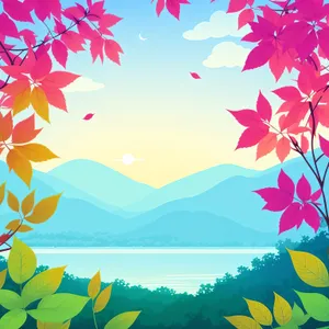 Seasonal Maple Silhouette Graphic Design Wallpaper Element