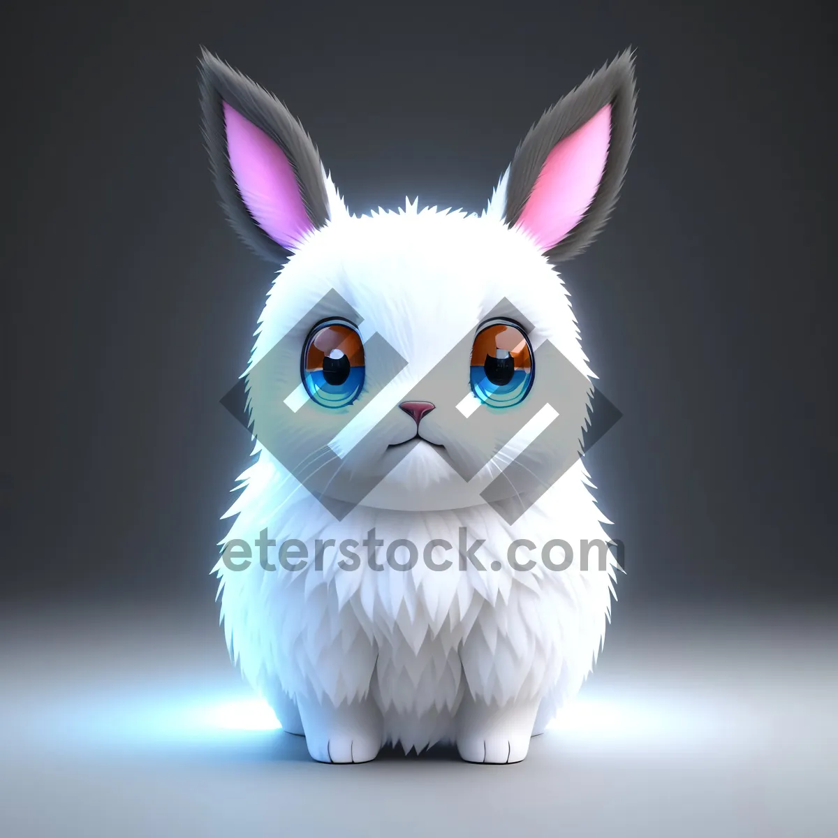 Picture of Fluffy Bunny with Adorable Ears - Studio Portrait