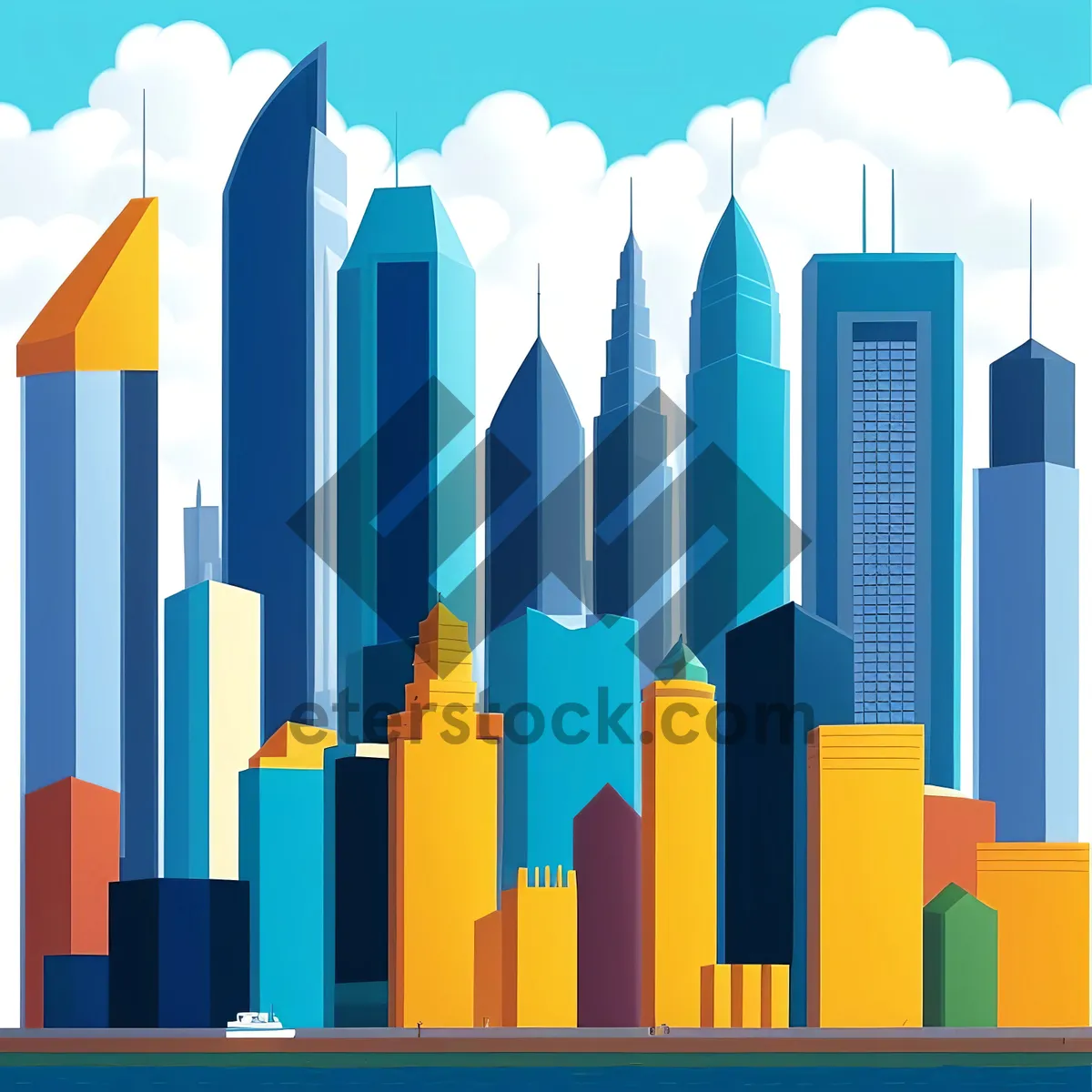 Picture of City success arrow graph symbol