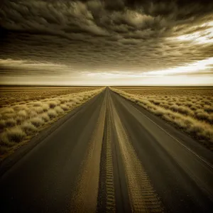 Blurred Horizon: Asphalt Road in Motion