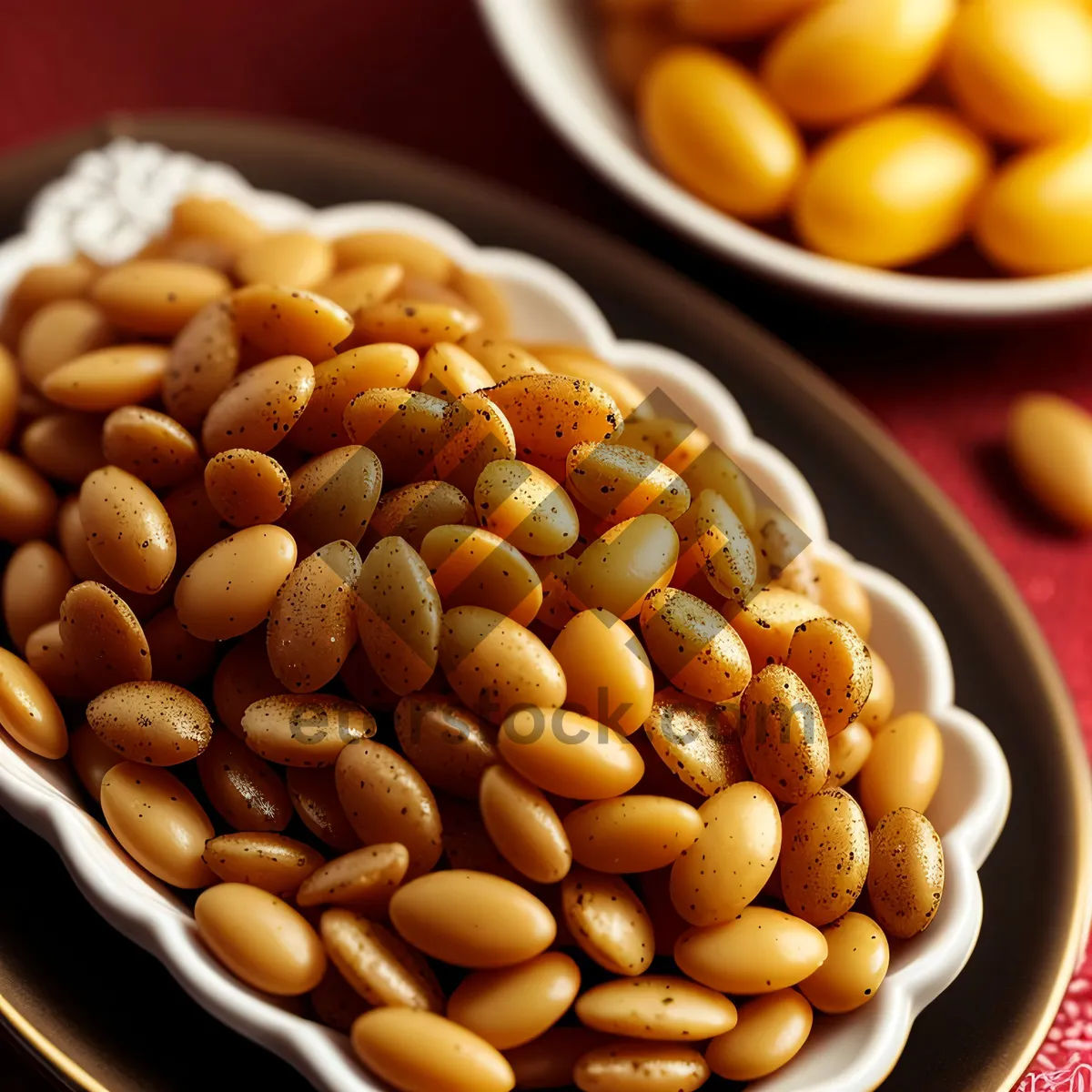 Picture of Delicious assortment of nutritious roasted legumes and beans.