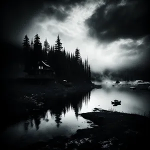 Serene Sunset Over Reflecting Lake