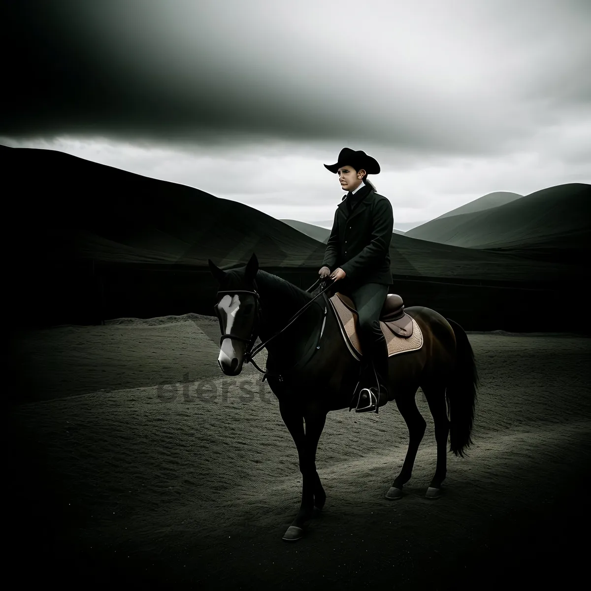 Picture of Sundown Sidesaddle: Equestrian Glory at Sunset