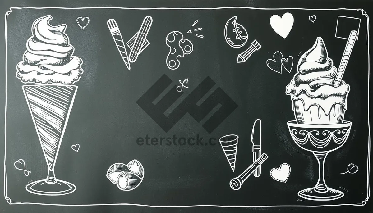 Picture of Blackboard with laptop symbol and chalk