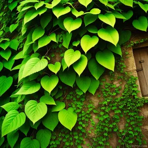 Lush Green Foliage in Serene Forest Setting