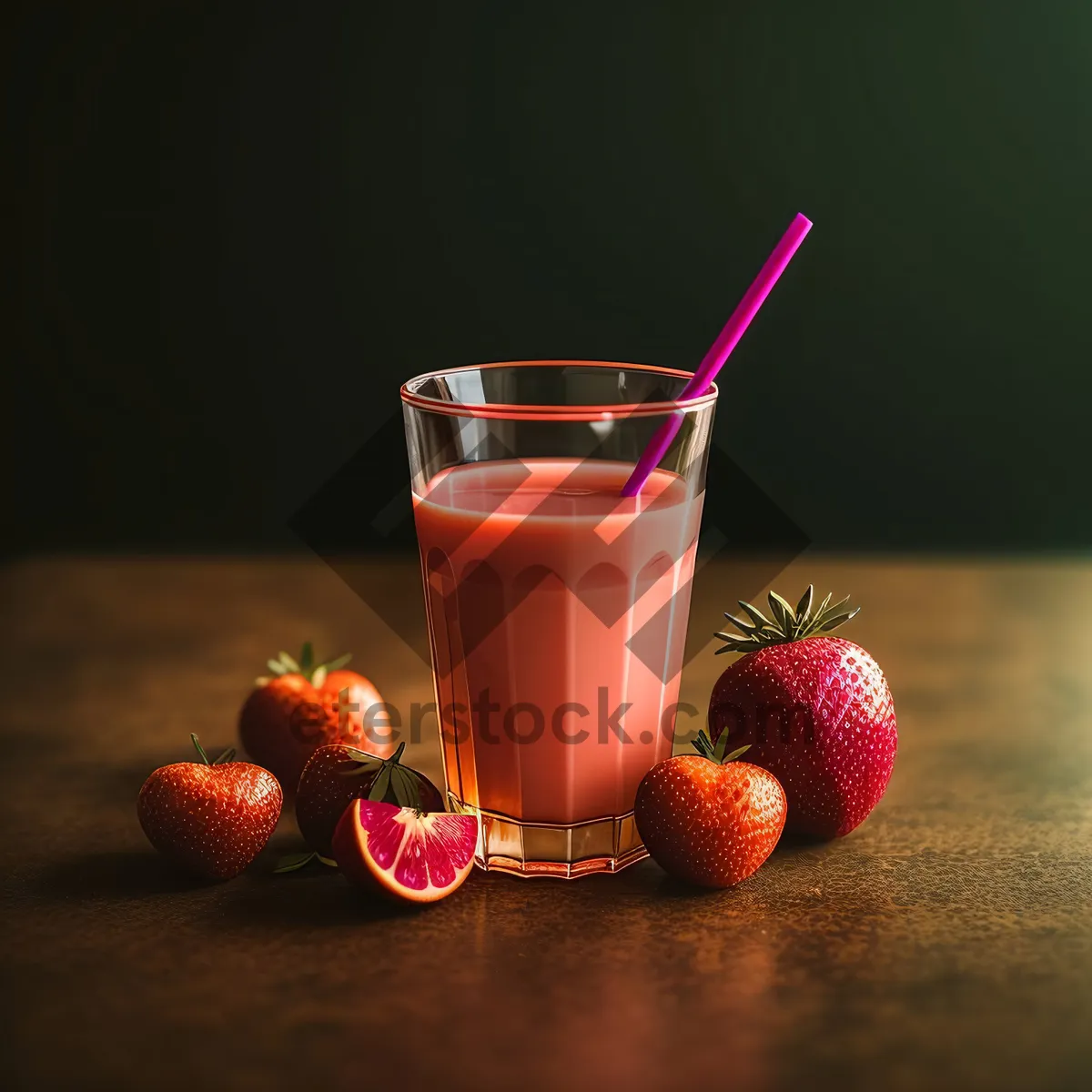Picture of Refreshing Strawberry Punch in Glass Cup