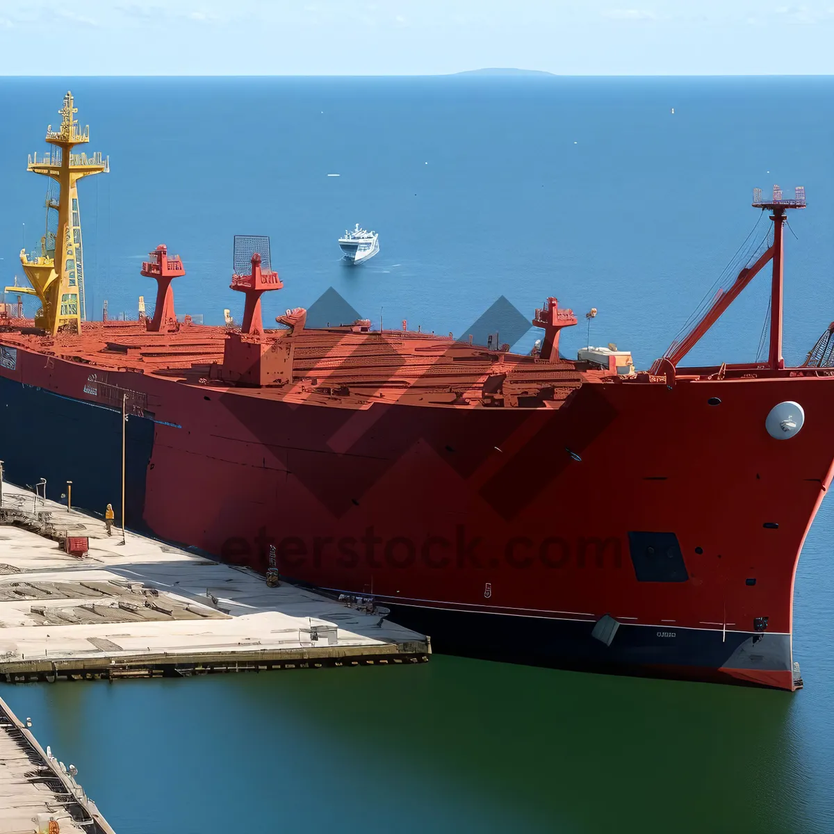 Picture of Freight Carrier at Sea: Oil Tanker Departing Port