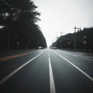 Highway Speed: Urban Journey under Starlit Sky.