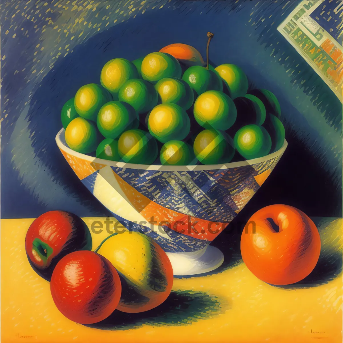 Picture of Fresh and Juicy Citrus Fruits in a Basket