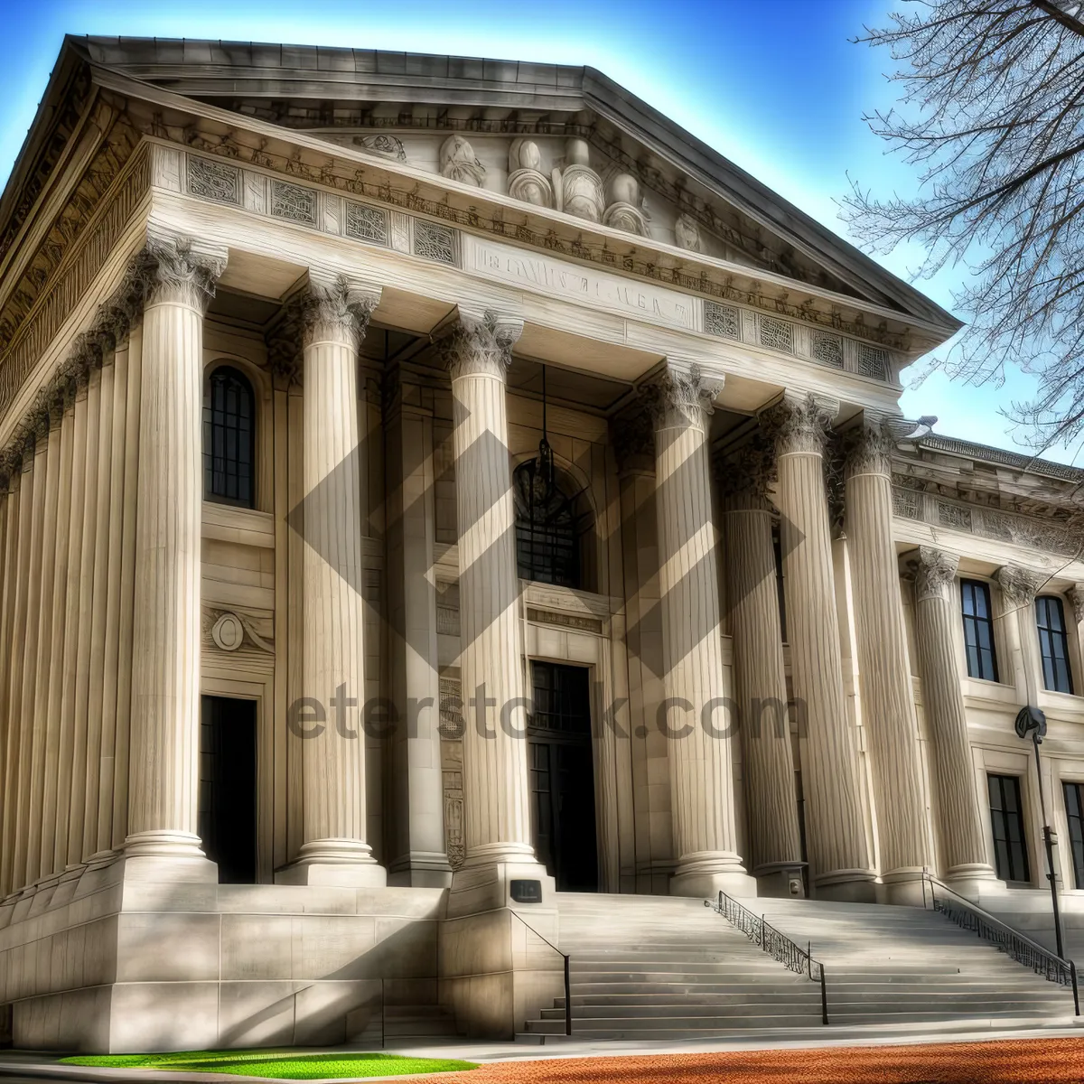 Picture of Ancient Temple: Majestic Columns and Stone Façade