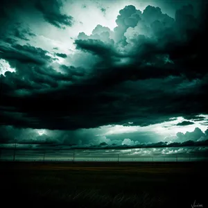 Starry Night Sky with Moon and Lightning