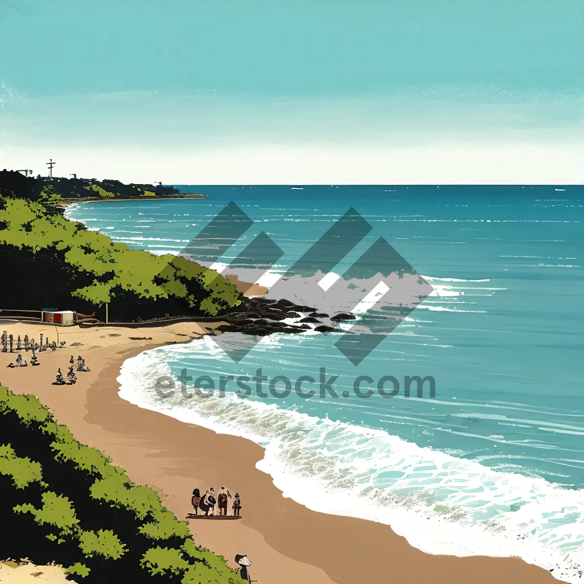 Picture of Serene Paradise: Beachscape with Turquoise Waters