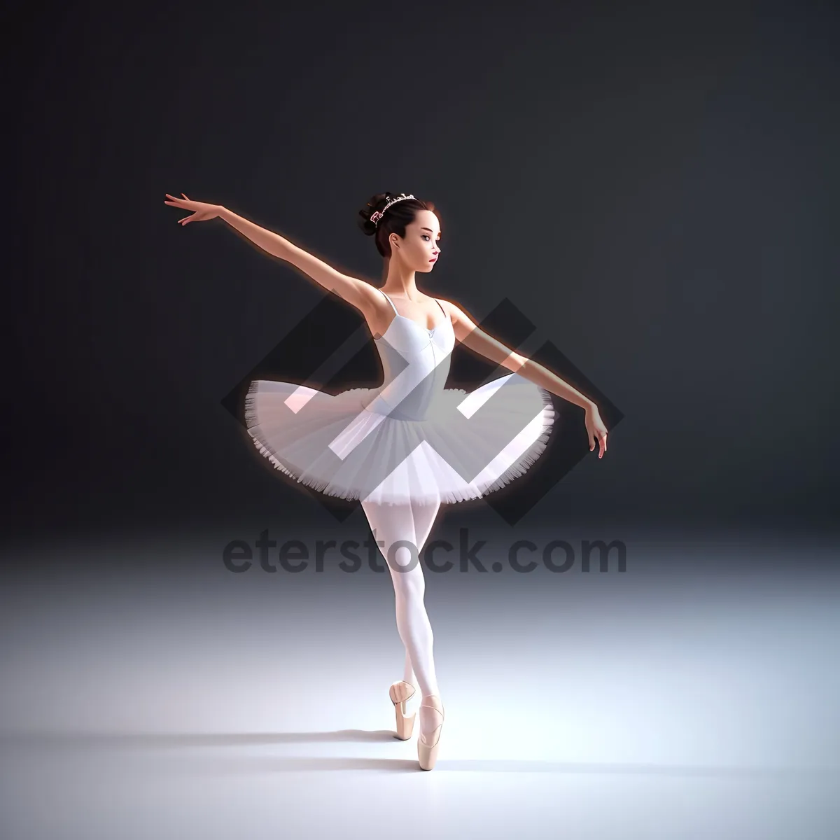 Picture of Elegant Ballerina Posing in Fashionable Dance Performance