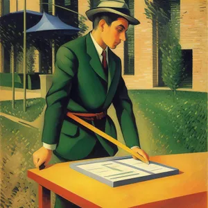 Smiling businesswoman working on laptop in office