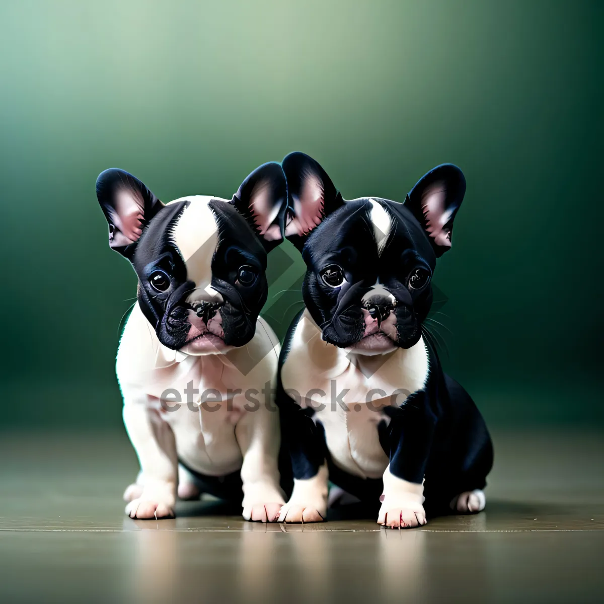 Picture of Cute Bulldog Puppy with Bow Tie - Adorable Pet Portrait