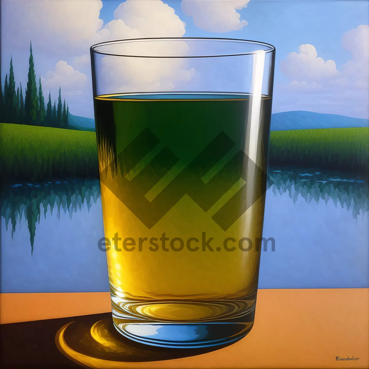 Picture of Golden Amber Lager in Frosted Beer Glass