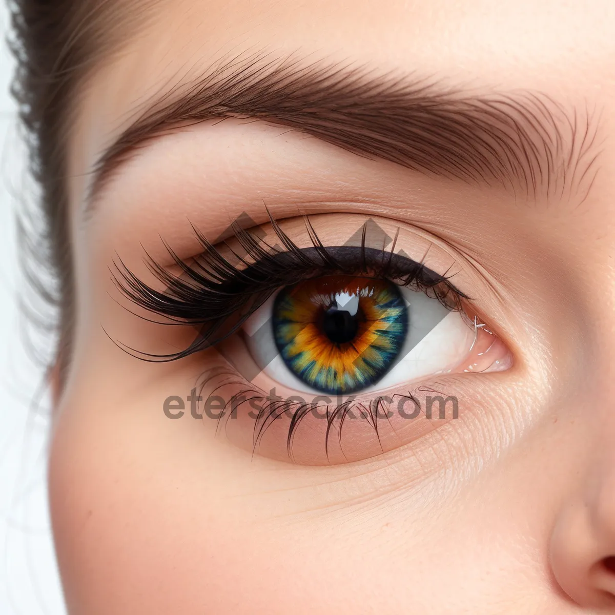 Picture of Captivating Eyebrow-Makeup Closeup: A Vision of Beauty.