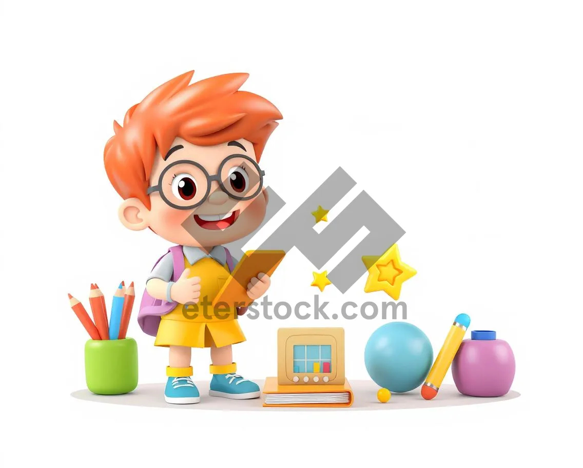 Picture of Happy Cartoon Boy Holding Bunny Clip Art