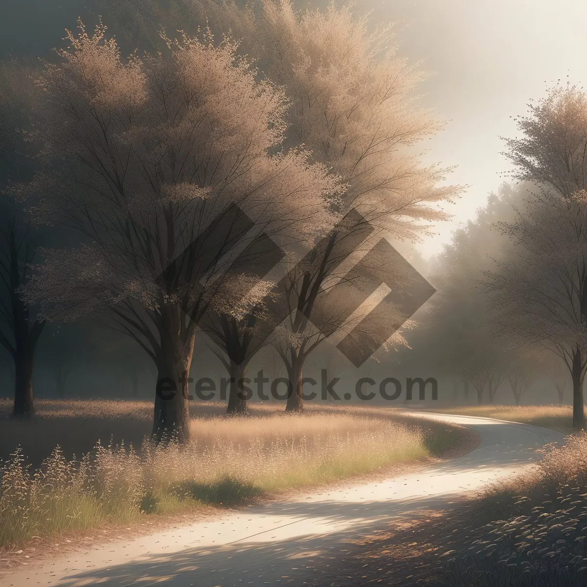 Picture of Sunset Over Rural Woody Landscape
