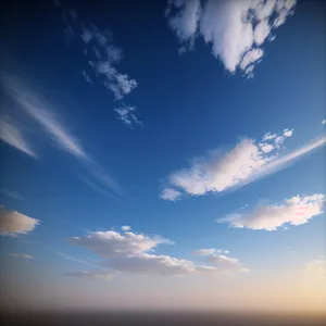 Vibrant summer skies with fluffy clouds.