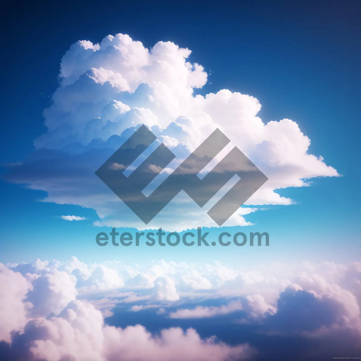 Picture of Vibrant Sky with Fluffy Cumulus Clouds