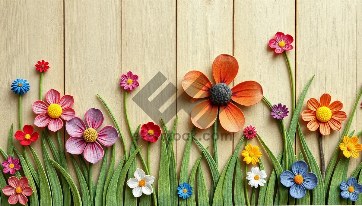 Picture of Colorful Spring Floral Hair Slide with Pink Tulip and Daisy Flowers