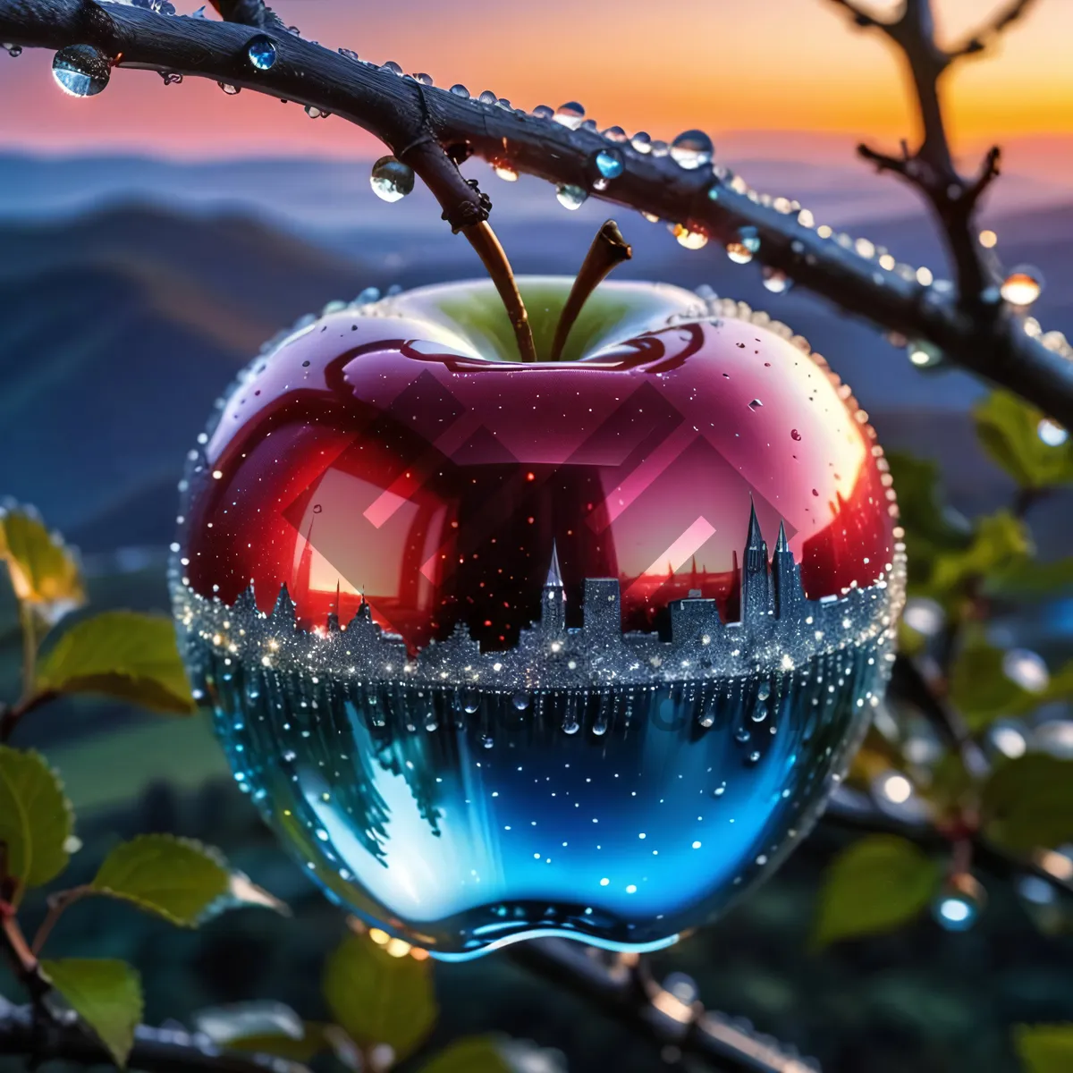 Picture of Festive Red Delicious Apple Decoration for Seasonal Celebrations