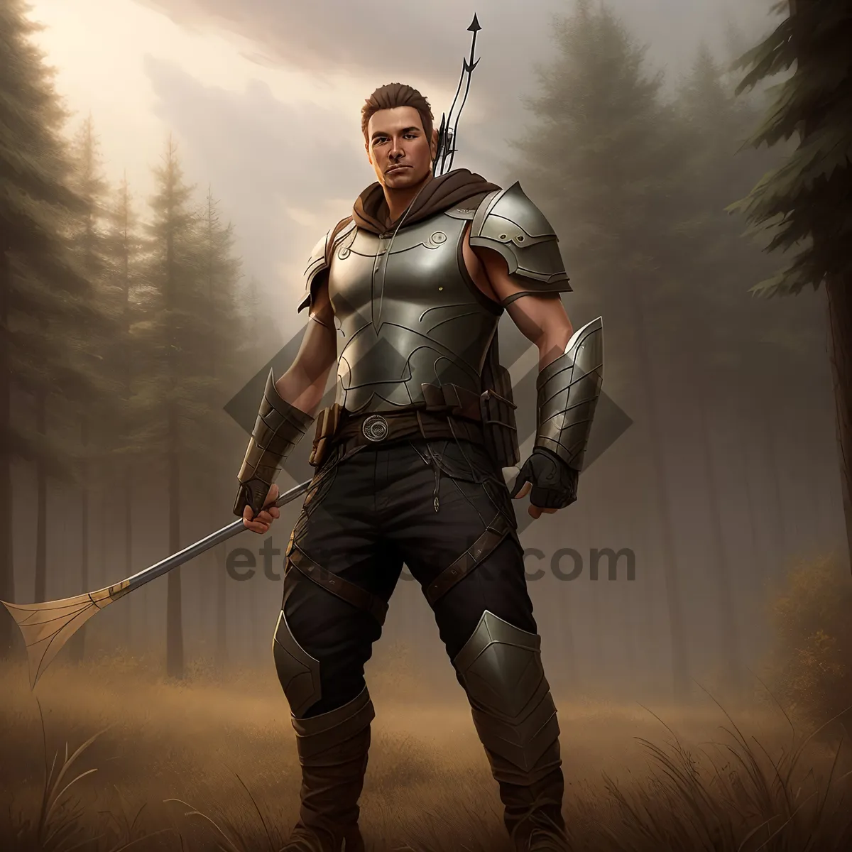 Picture of Warrior with Armor and Sword