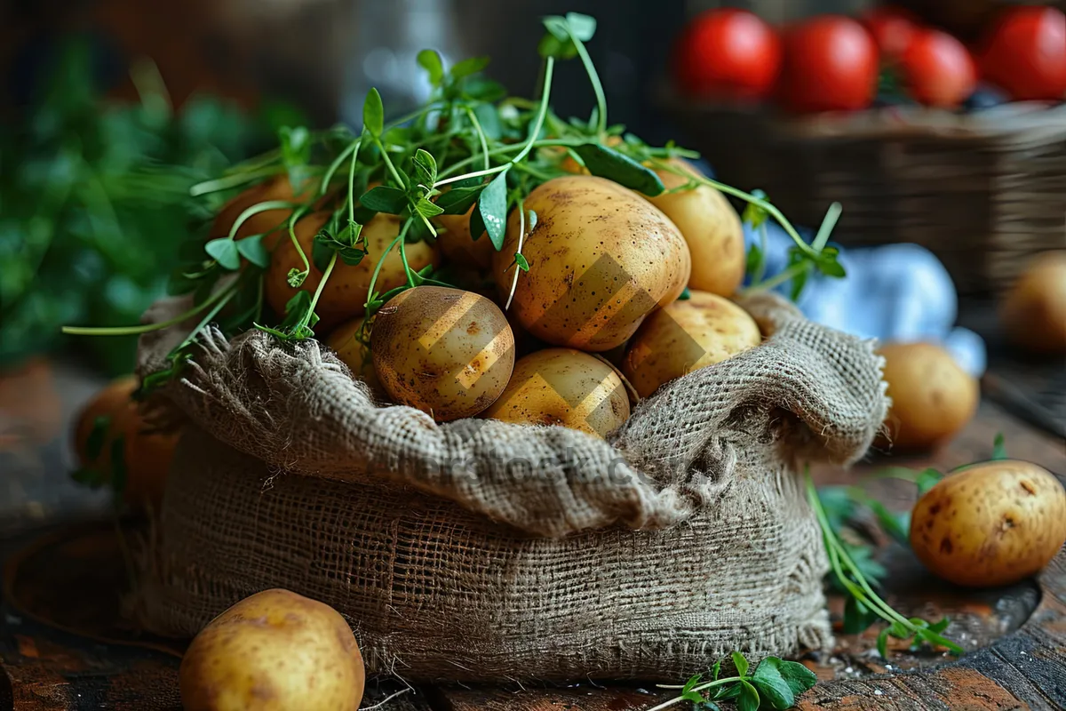 Picture of Tropical Citrus Fruits on Leafy Background