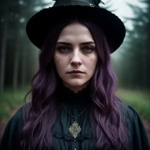 Smiling Brunette Lady in Fashionable Cloak