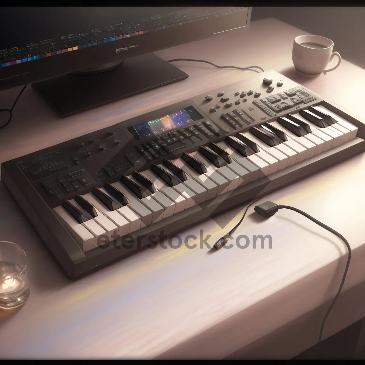 Picture of High-Tech Keyboard Synthesizer for Musical Innovation