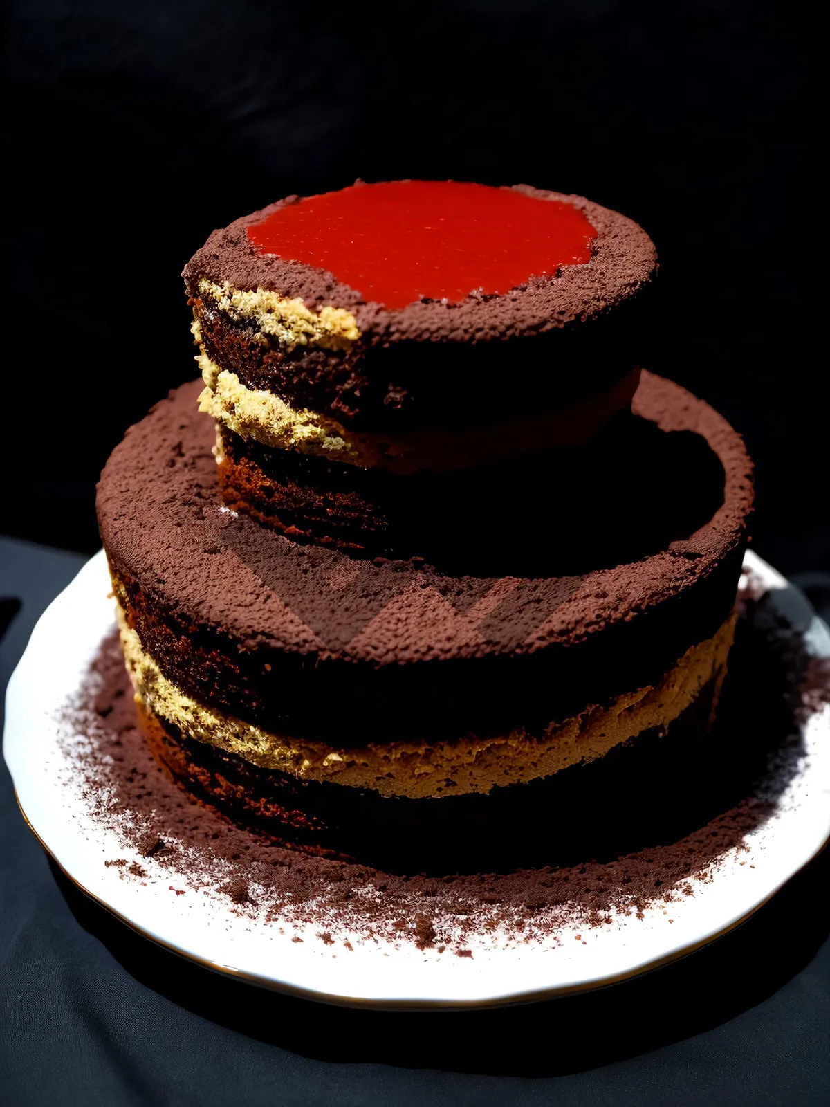 Picture of Stack of Chocolate pastries with Sombrero-shaped Hats