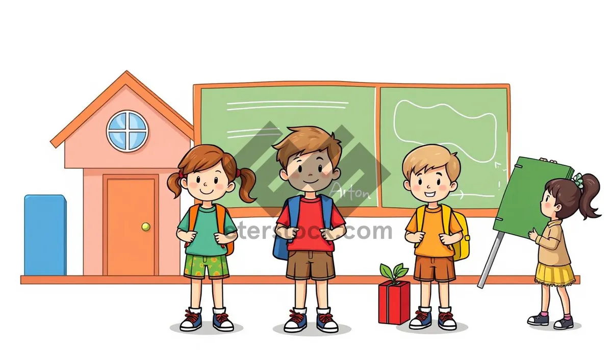 Picture of Cartoon clip art of a playful boy