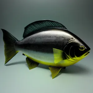 Colorful Yellow Marine Fish in Underwater Habitat