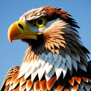 Powerful Eagle Soaring with Sharp Gaze.