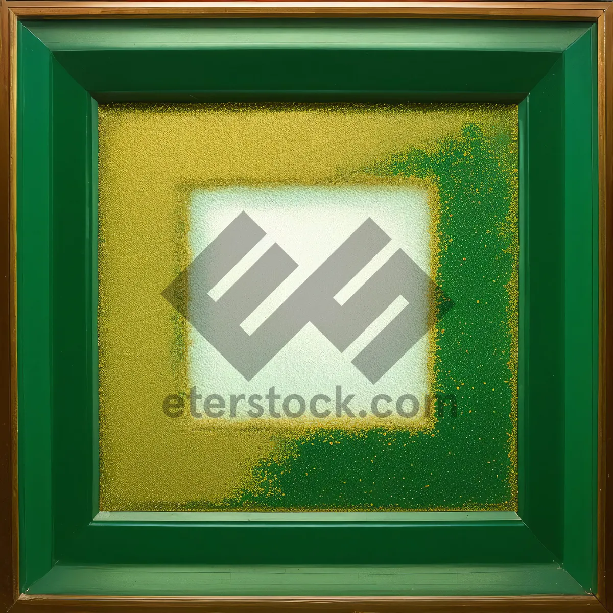 Picture of Vintage Wooden Frame with Golden Grunge Texture