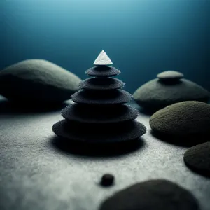 Tranquil rock stack for meditation and relaxation.