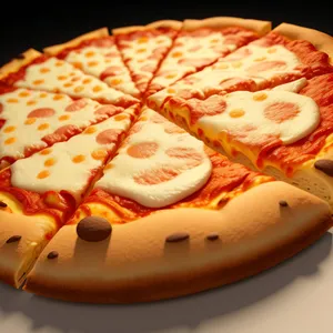 Delicious Gourmet Pizza Slice on Plate