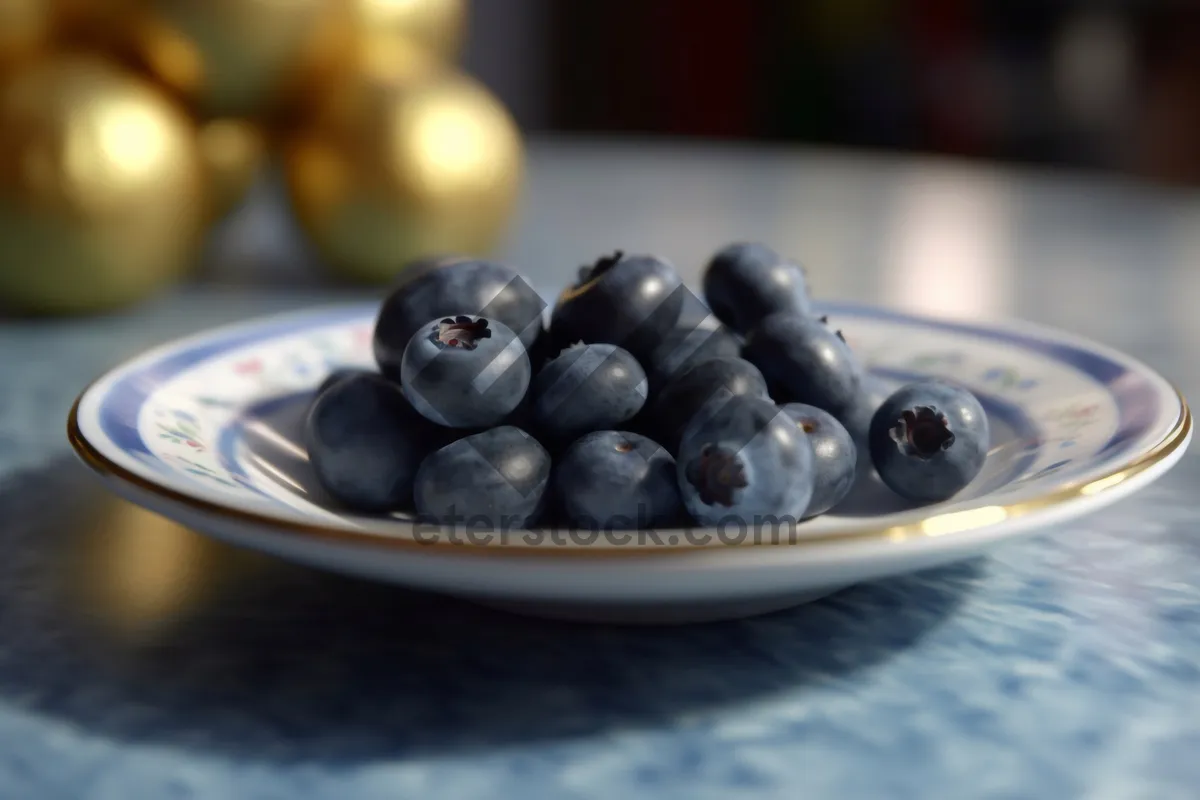 Picture of Fresh Blueberries Closeup of Delicious and Healthy Snack