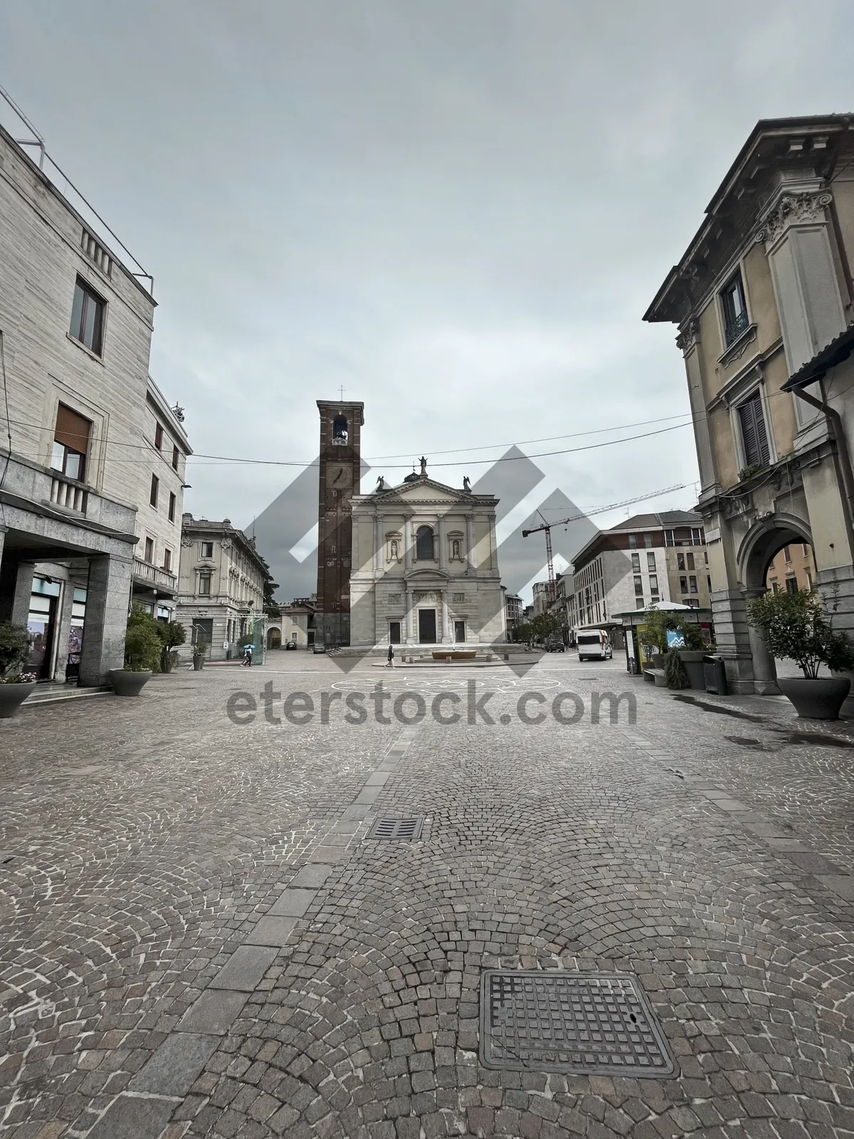 Picture of Historic Cathedral Tower in Old City Skyline.