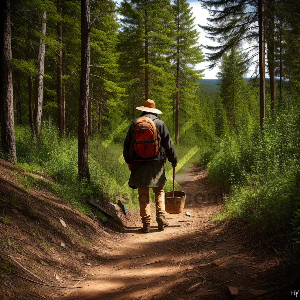 Picture of Serene Mountain Hiking Trail Amidst Lush Forest