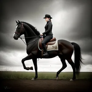 Dynamic Equestrian Vaulting on Stallion