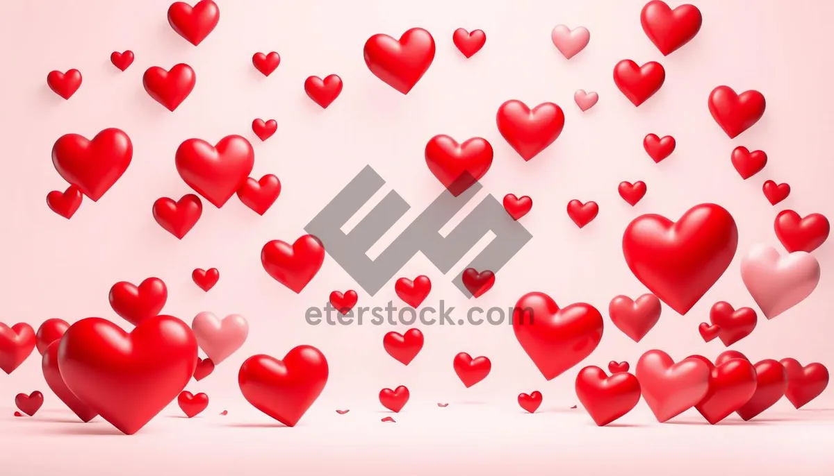 Picture of Valentine's Day Heart Icon Decoration with Confetti