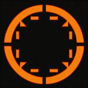Symbolic Halloween Jack-o'-Lantern Button: Dark Pumpkin Lantern Icon