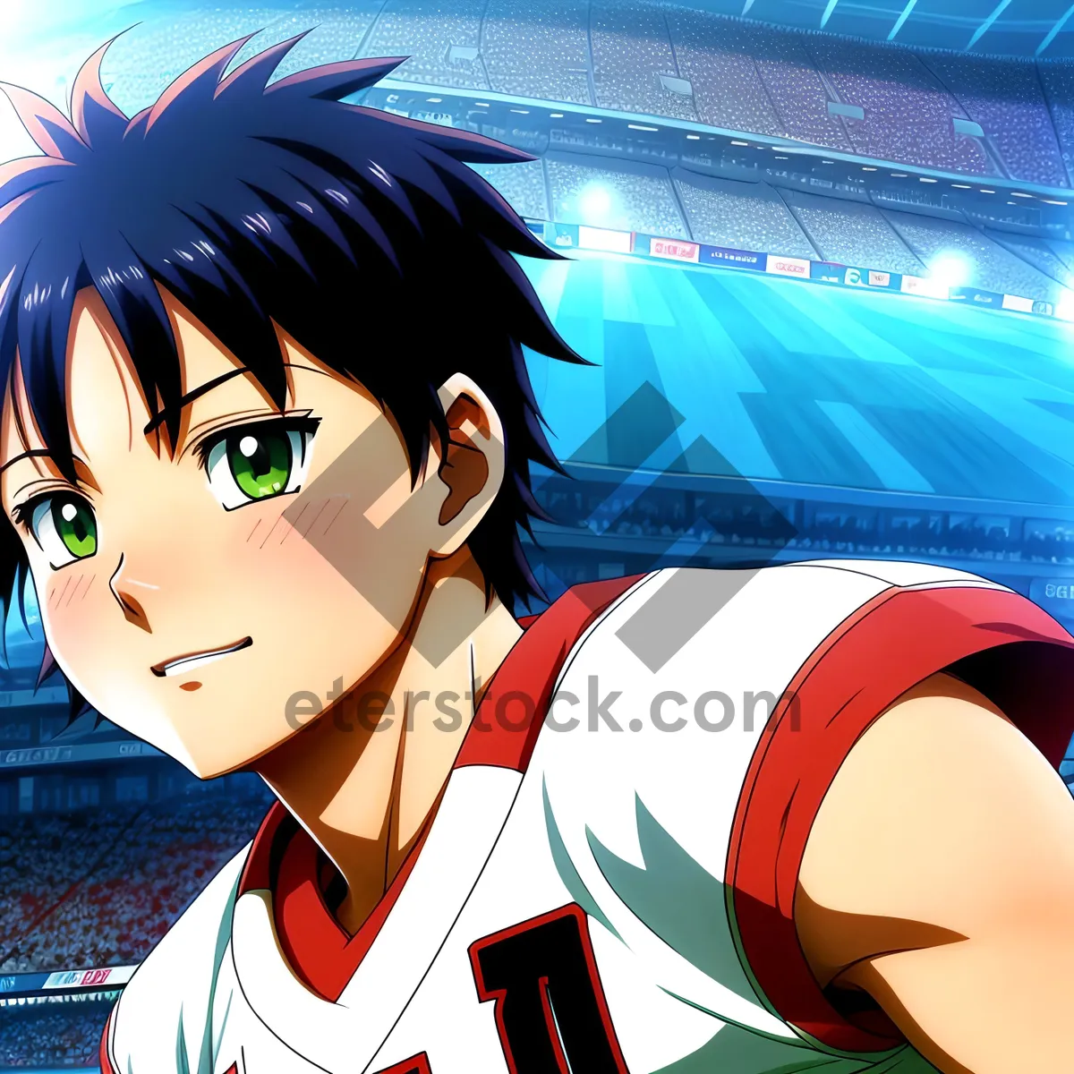 Picture of Stylish Cartoon Model with Artistic Hair Makeover
