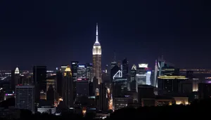 Modern Financial District Skyscraper at Dusk