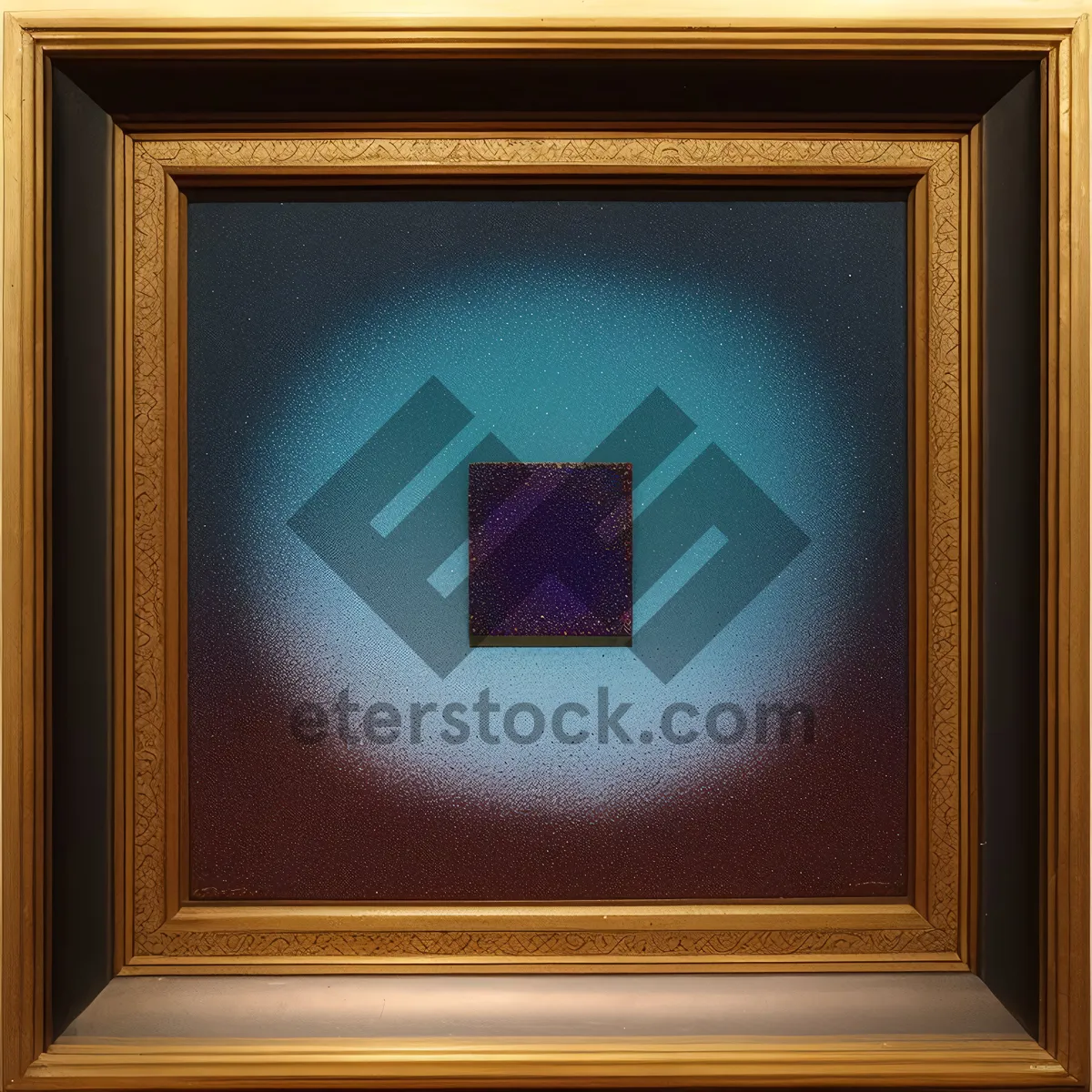 Picture of Vintage Golden Wooden Frame with Ornate Decorative Border