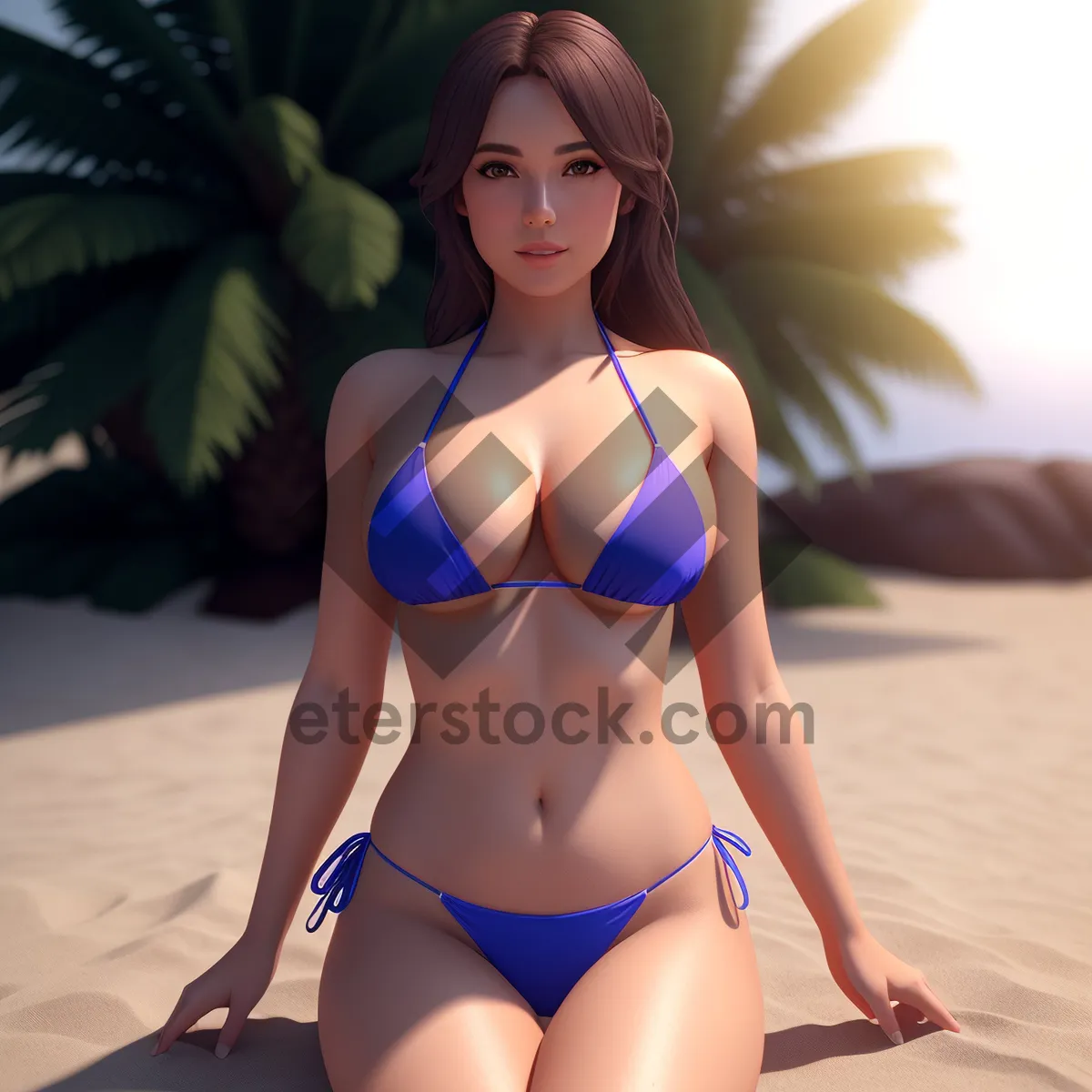 Picture of Stunning Beach Babe in Sexy Swimsuit